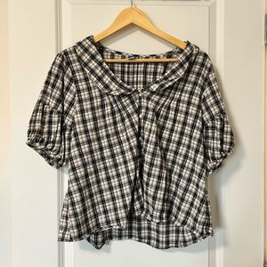 Old Navy Puff Sleeve Peter Pan Collar Blouse